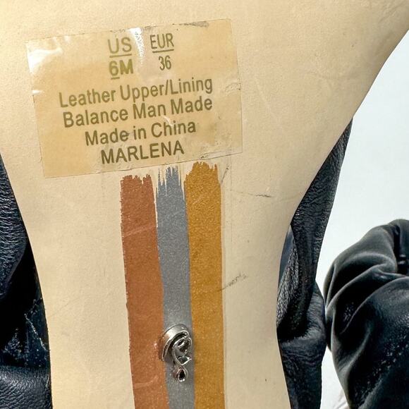 NEW Sam Edelman Marlena Black Ruched Leather Slingback Sandals Size 6, MSRP $140 - Picture 12 of 12